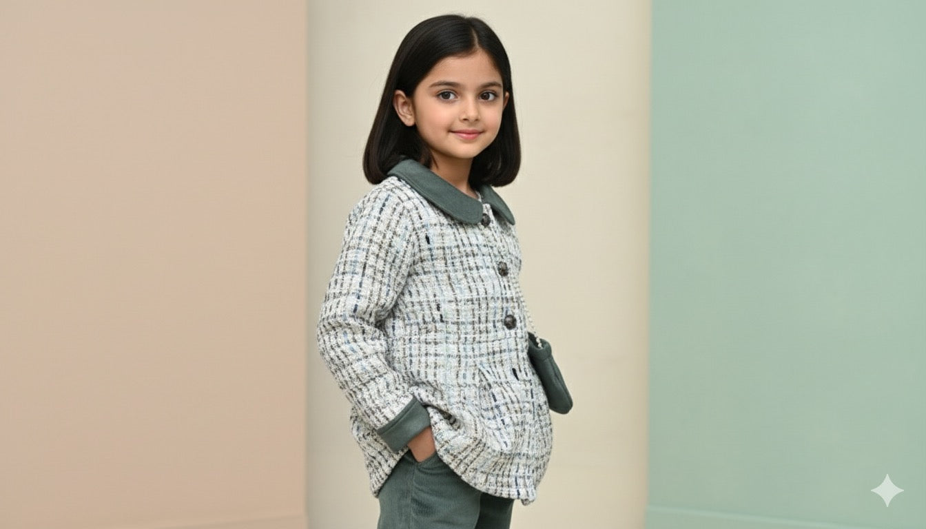 Zade Green Winter Party wear Set