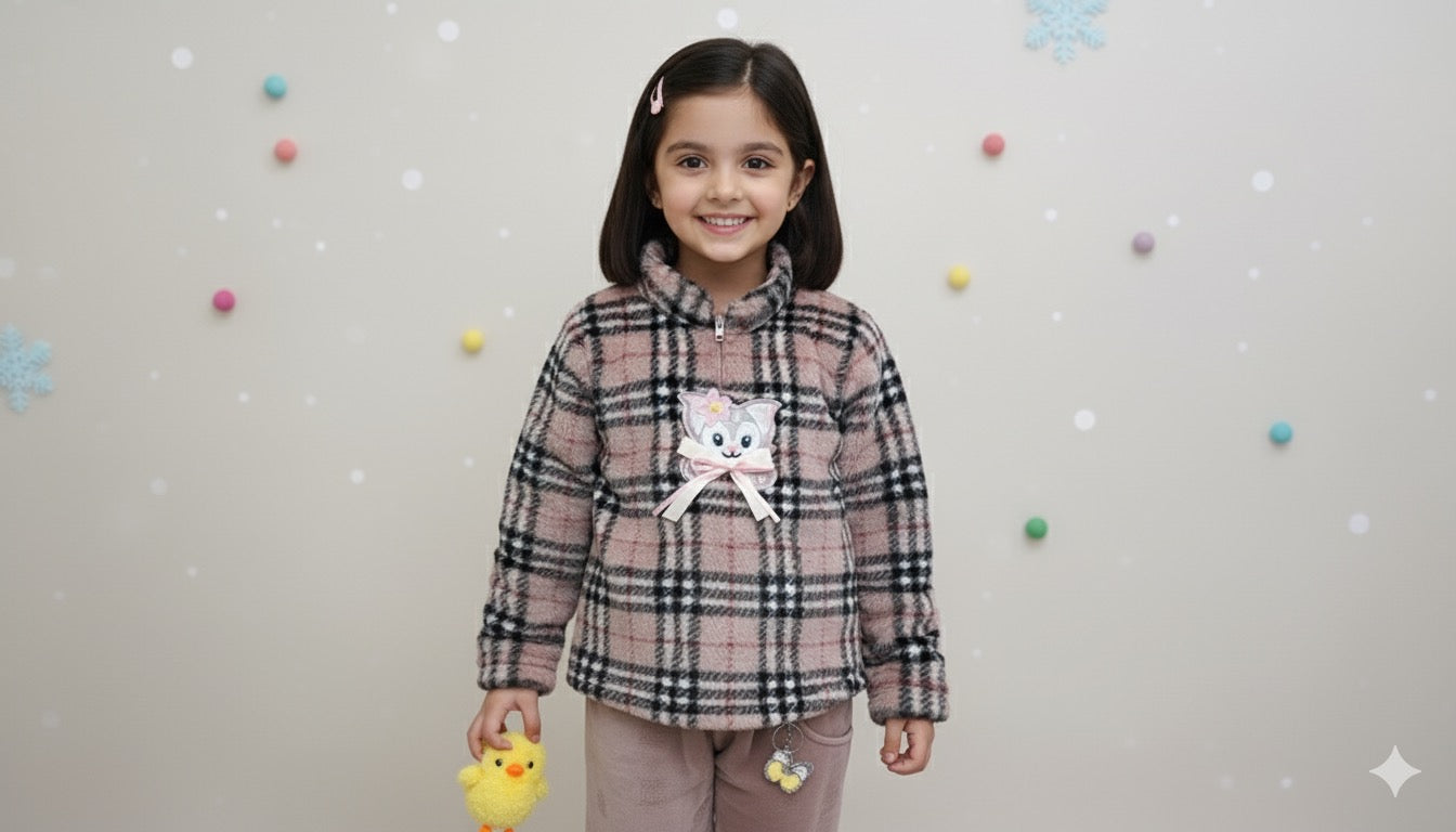 Black and Pink Velvet Co-ord Set